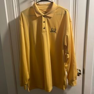 Yellow XL L/S Golf polo - embroidered crest